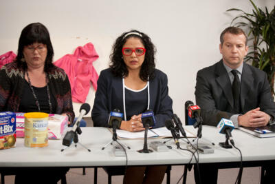 7. Stolen (Marian, Donna and Wildon at the press conference) (C)